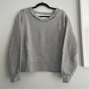 Current/Elliot The Will Distressed Grey Sweatshirt Size 2